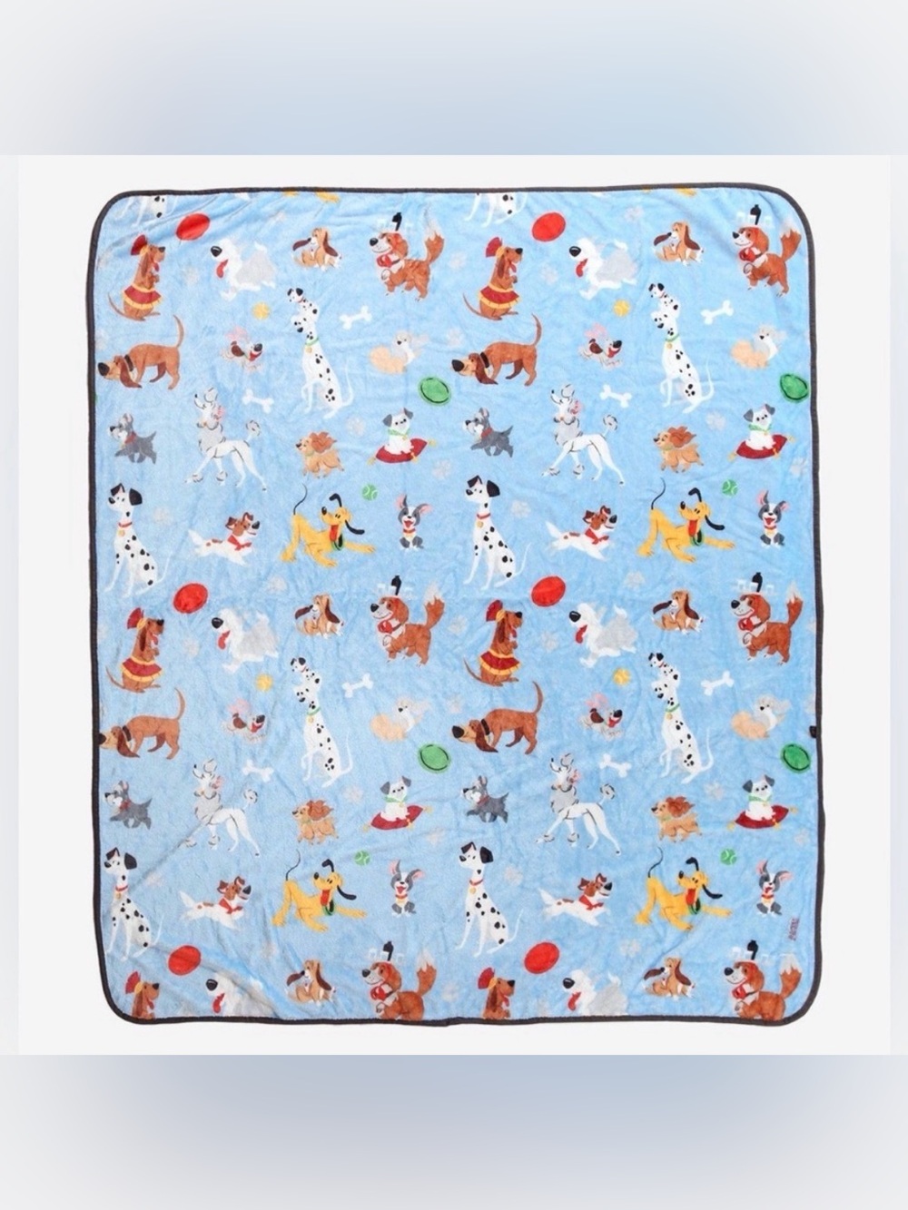 Disney Light Blue Dogs Graphic Throw Blanket- New
